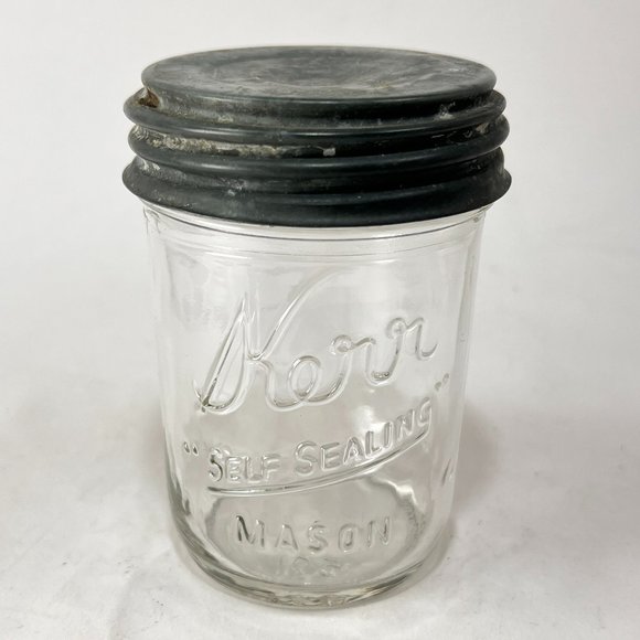 Vtg Kerr Self Sealing Mason Canning Jar Zinc Lid Boyd Porcelain Insert Country - Picture 2 of 16